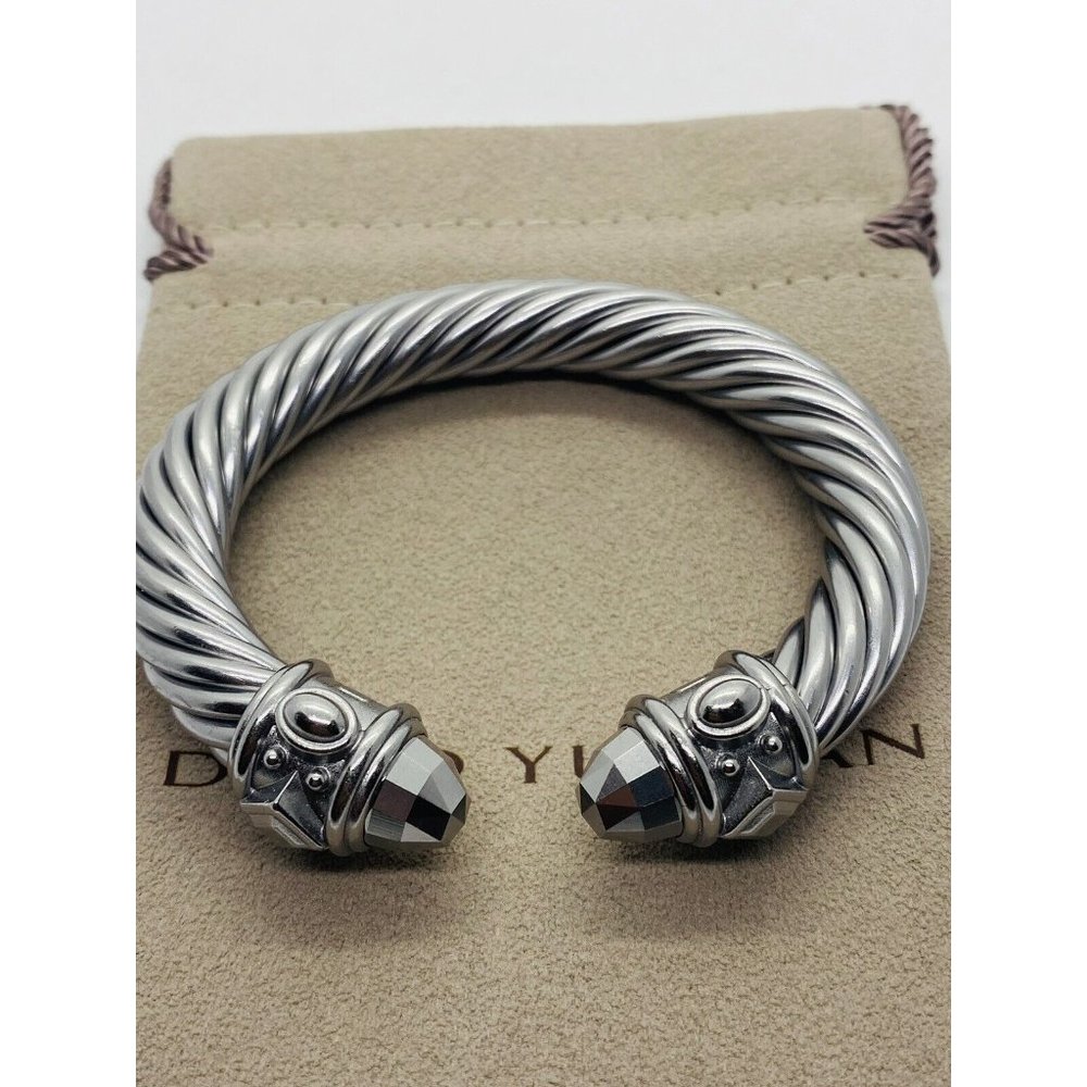 David Yurman 10mm Light Gray Aluminum Limited Renaissance Cuff Bracelet 6”